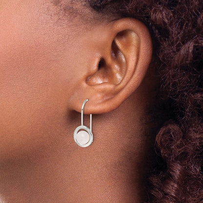 Sterlingsilber Poliert Rosa Chalcedony Kreis Ohrhänger