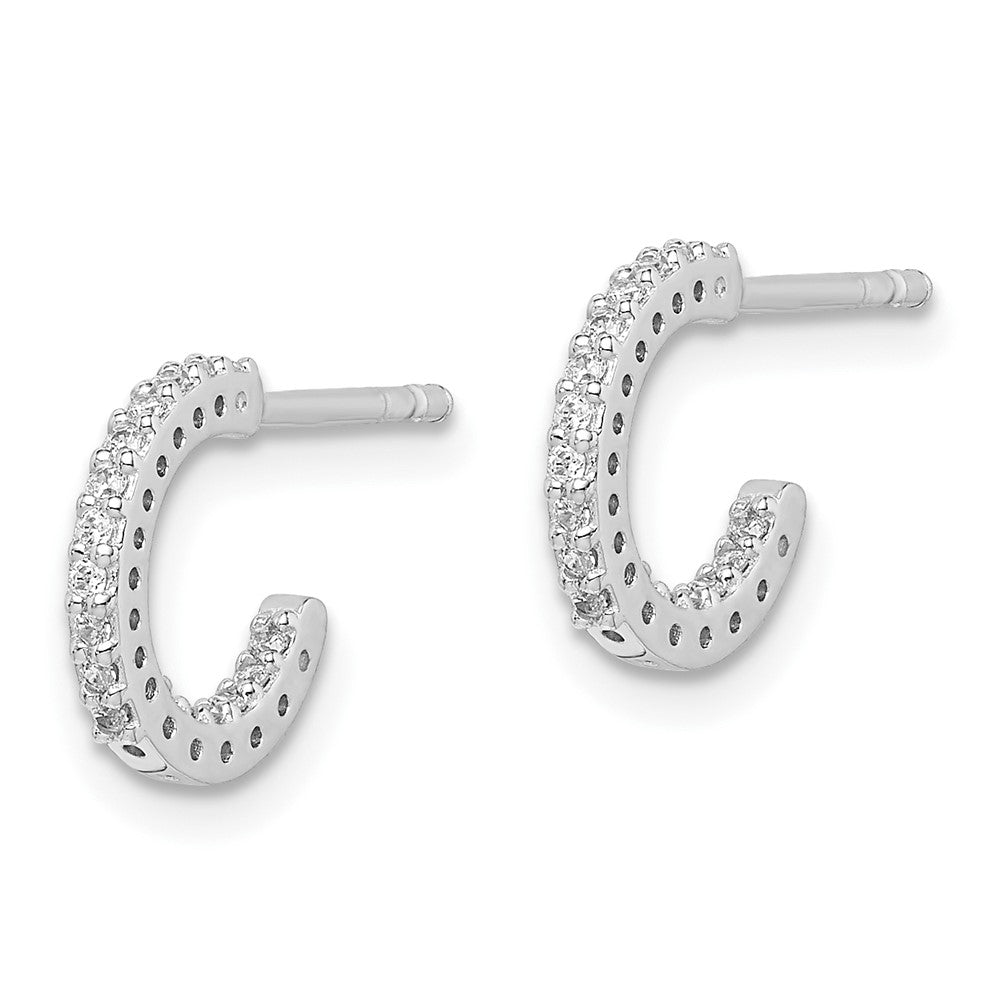 Sterlingsilber Rhodiniert In/out Zirkonia Creole Ohrstecker