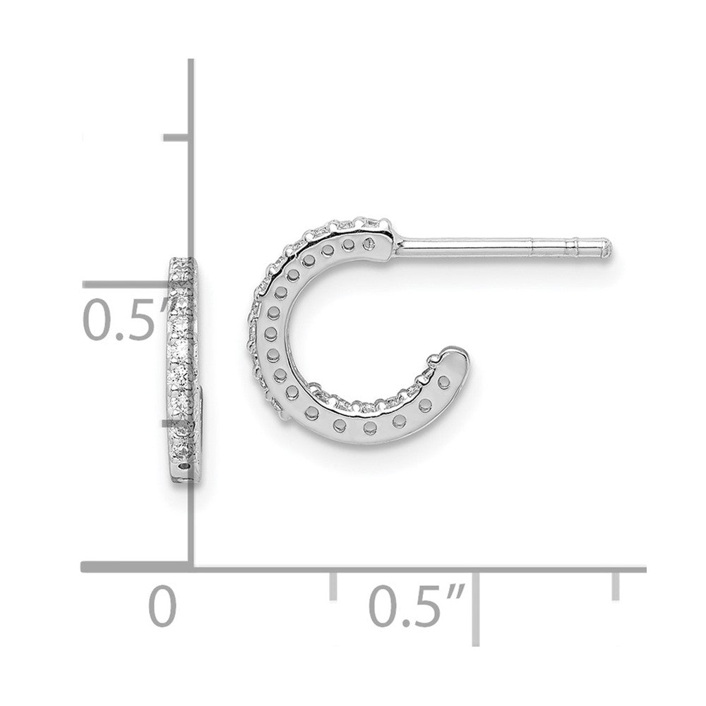 Sterlingsilber Rhodiniert In/out Zirkonia Creole Ohrstecker