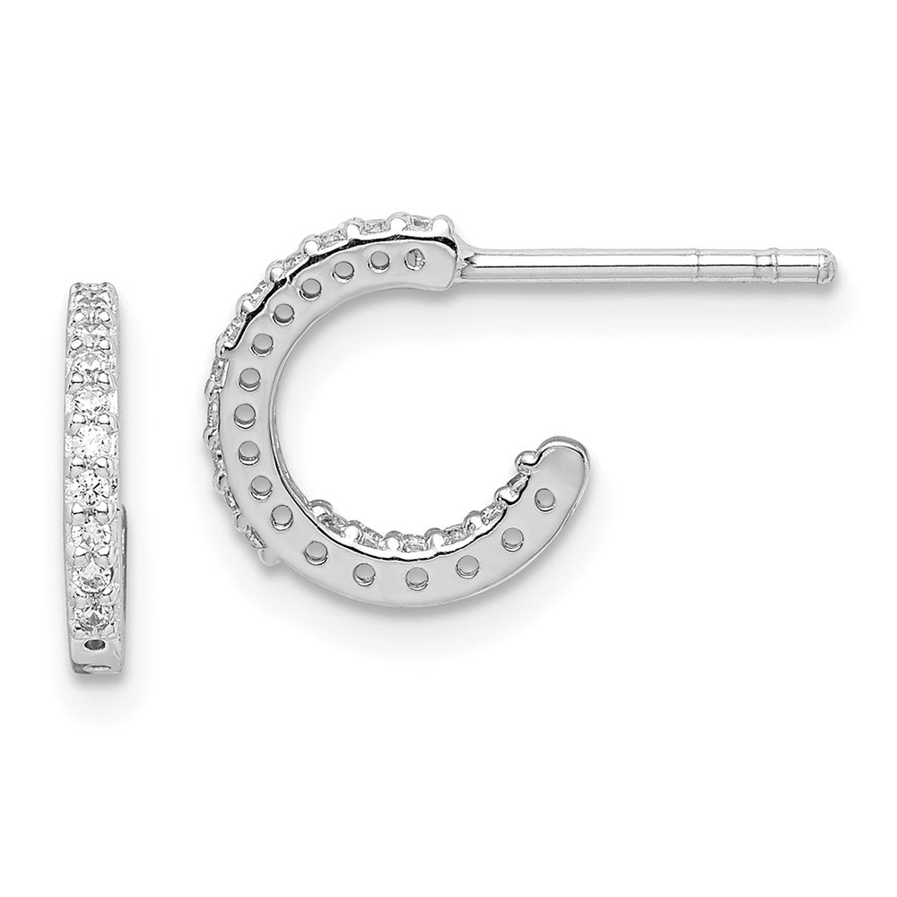 Sterlingsilber Rhodiniert In/out Zirkonia Creole Ohrstecker