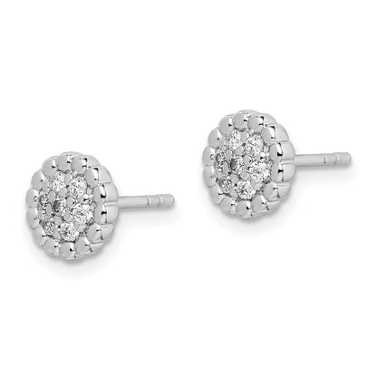 Sterlingsilber Rhodiniert Zirkonia Ohrstecker