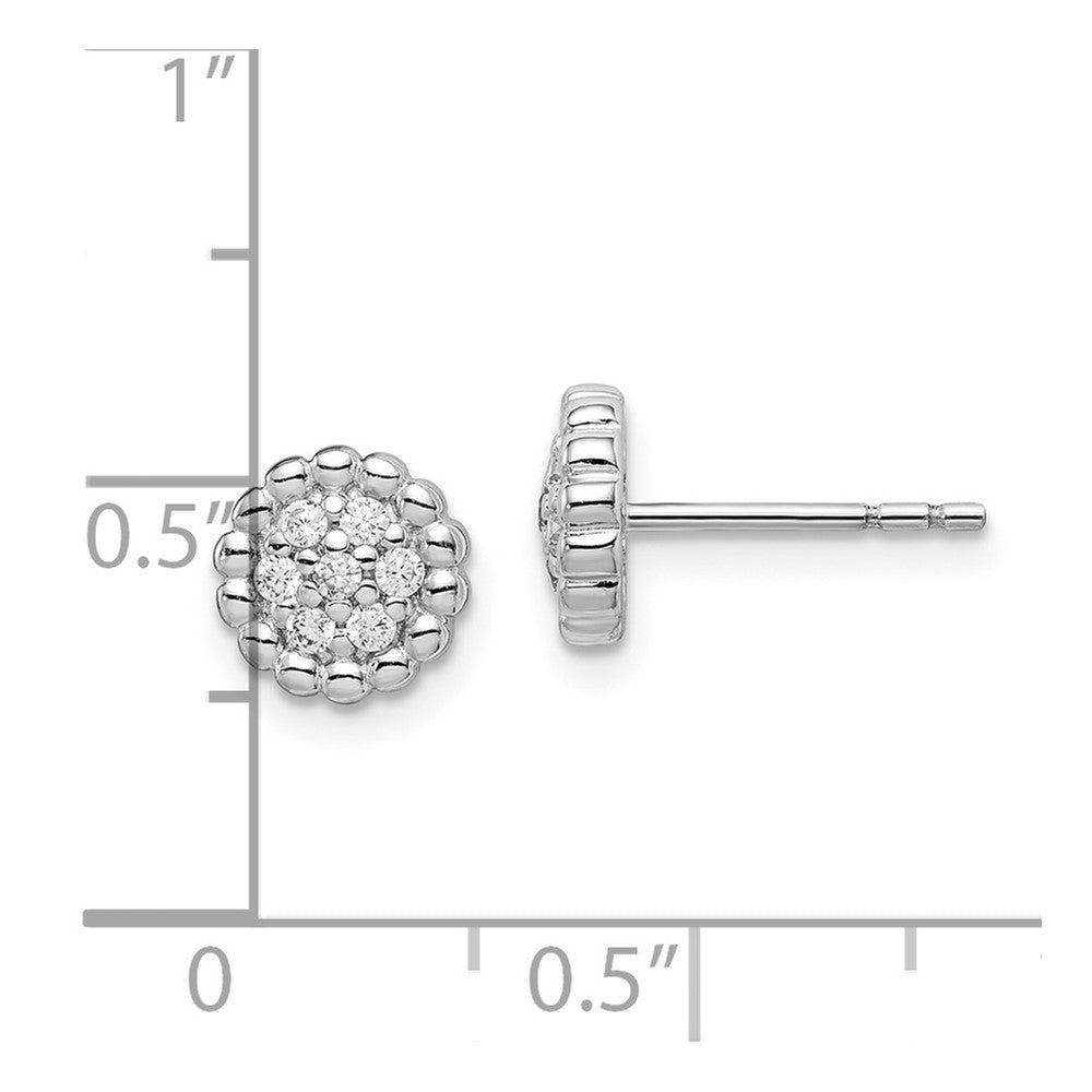 Sterlingsilber Rhodiniert Zirkonia Ohrstecker