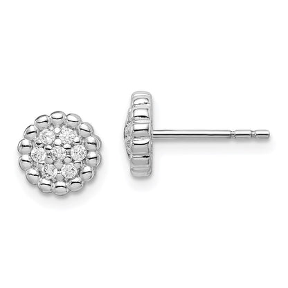 Sterlingsilber Rhodiniert Zirkonia Ohrstecker