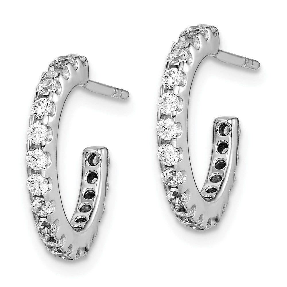 Sterlingsilber Rhodiniert Zirkonia J- Creolen