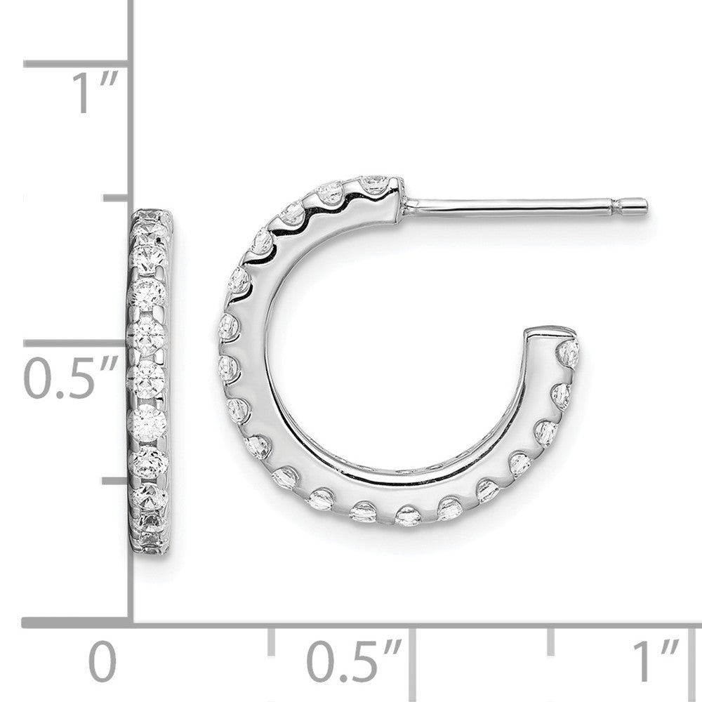 Sterlingsilber Rhodiniert Zirkonia J- Creolen