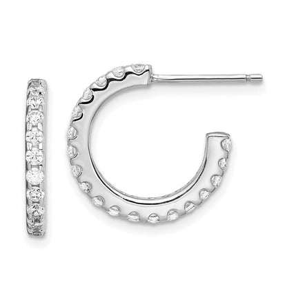 Sterlingsilber Rhodiniert Zirkonia J- Creolen