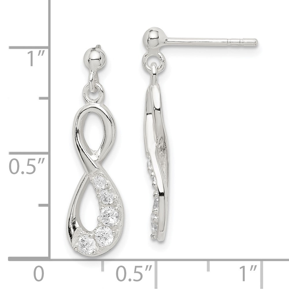 Sterlingsilber Zirkonia Unendlichkeit Loop Ohrhänger