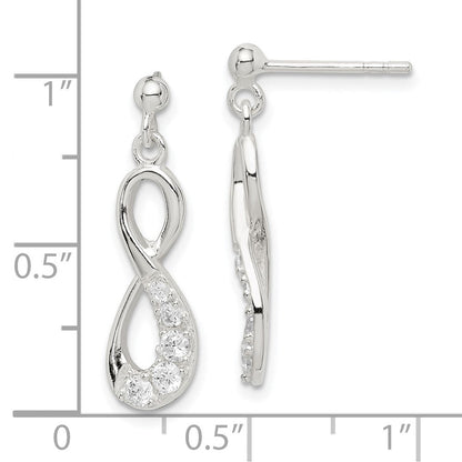 Sterlingsilber Zirkonia Unendlichkeit Loop Ohrhänger