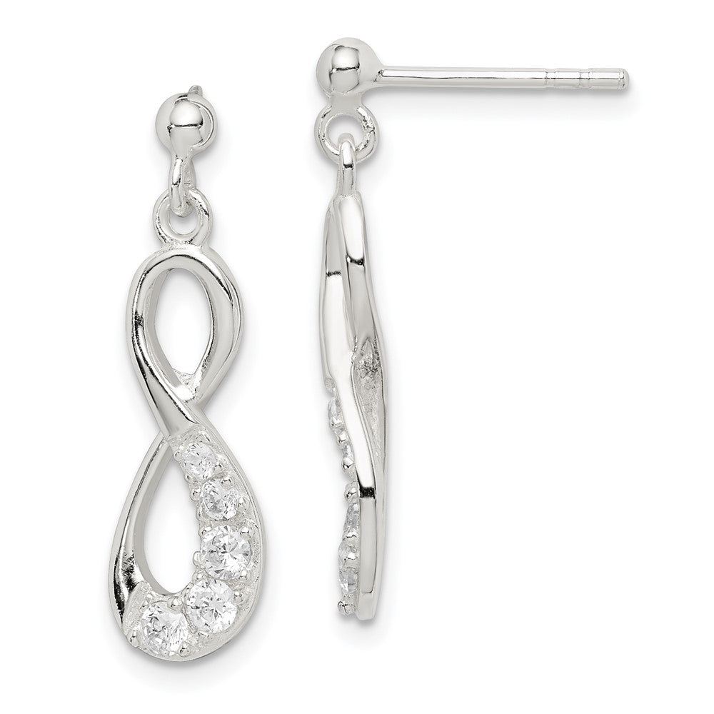 Sterlingsilber Zirkonia Unendlichkeit Loop Ohrhänger