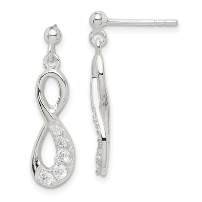 Sterlingsilber Zirkonia Unendlichkeit Loop Ohrhänger