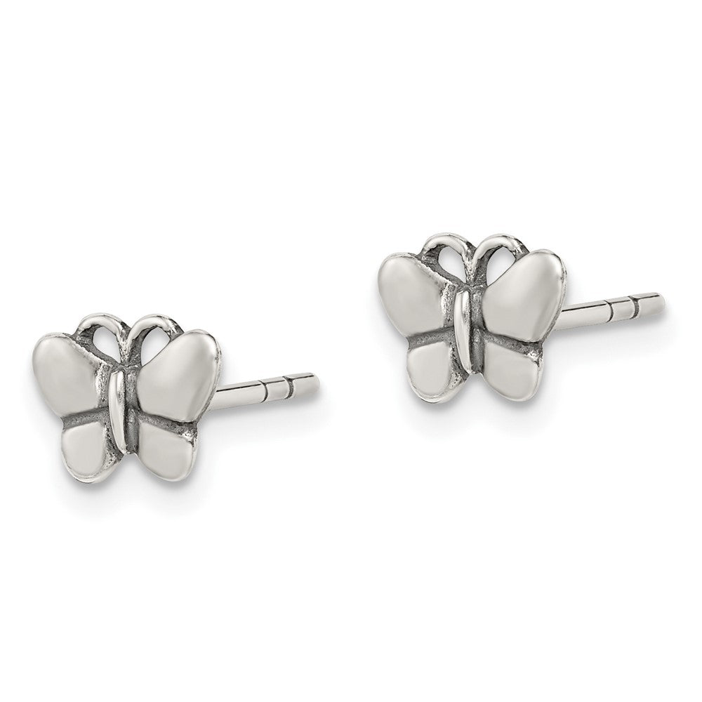 Sterlingsilber Oxidiert Schmetterling Ohrstecker