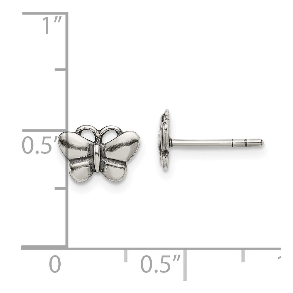 Sterlingsilber Oxidiert Schmetterling Ohrstecker