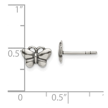 Sterlingsilber Oxidiert Schmetterling Ohrstecker