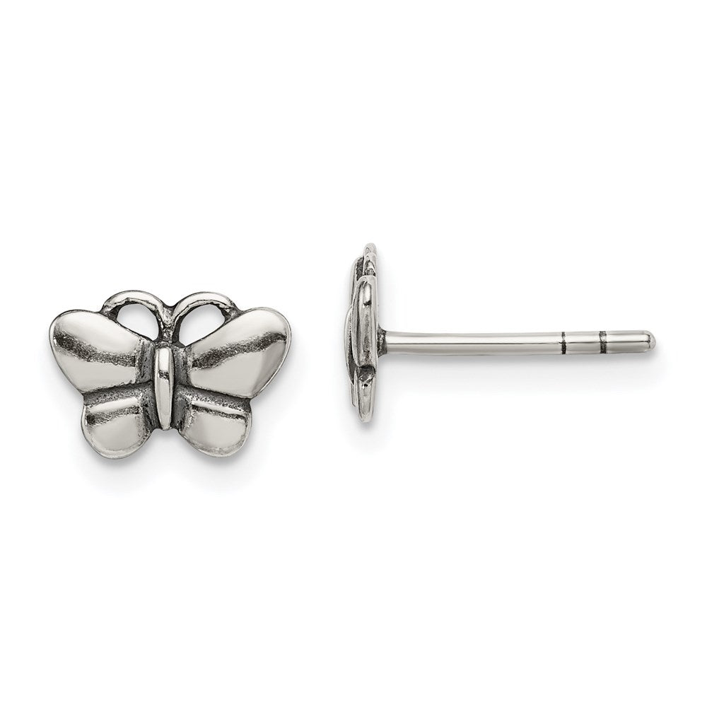 Sterlingsilber Oxidiert Schmetterling Ohrstecker