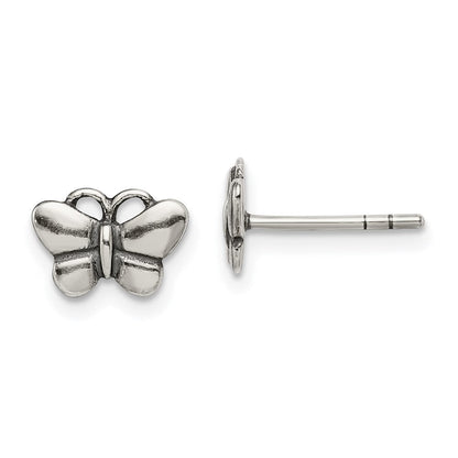Sterlingsilber Oxidiert Schmetterling Ohrstecker
