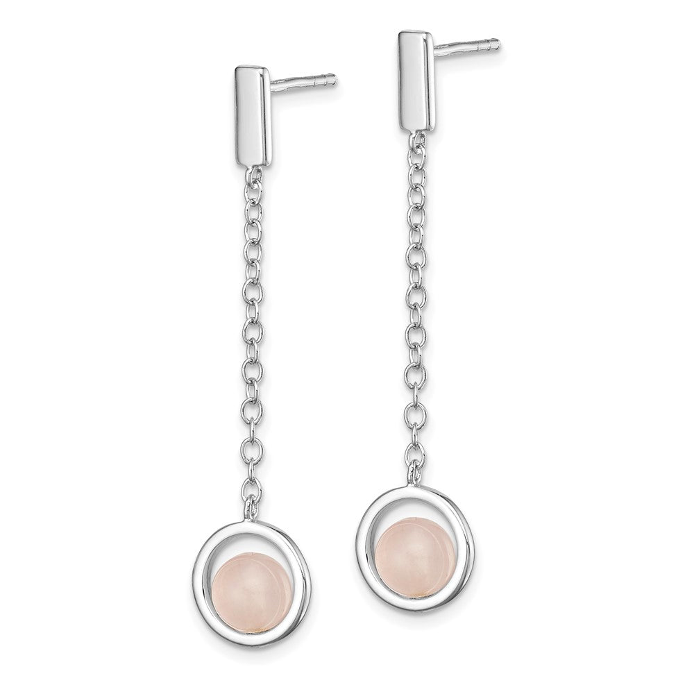 Sterlingsilber Rosa Quarz Hängend Ohrstecker