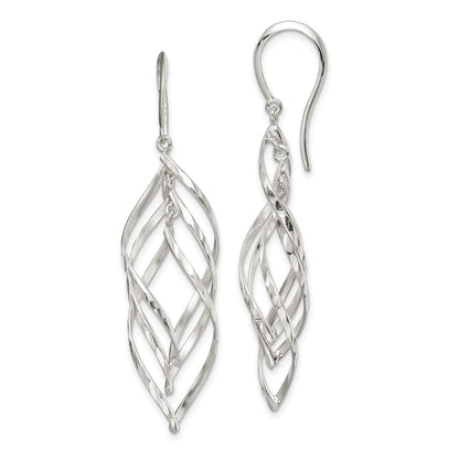 Sterlingsilber Fantasie Poliert & Diamantiert Gedreht Ohrhänger