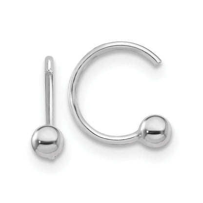 Sterlingsilber Rhodiniert Poliert Kugel Pair Of Manschette Ohrringe