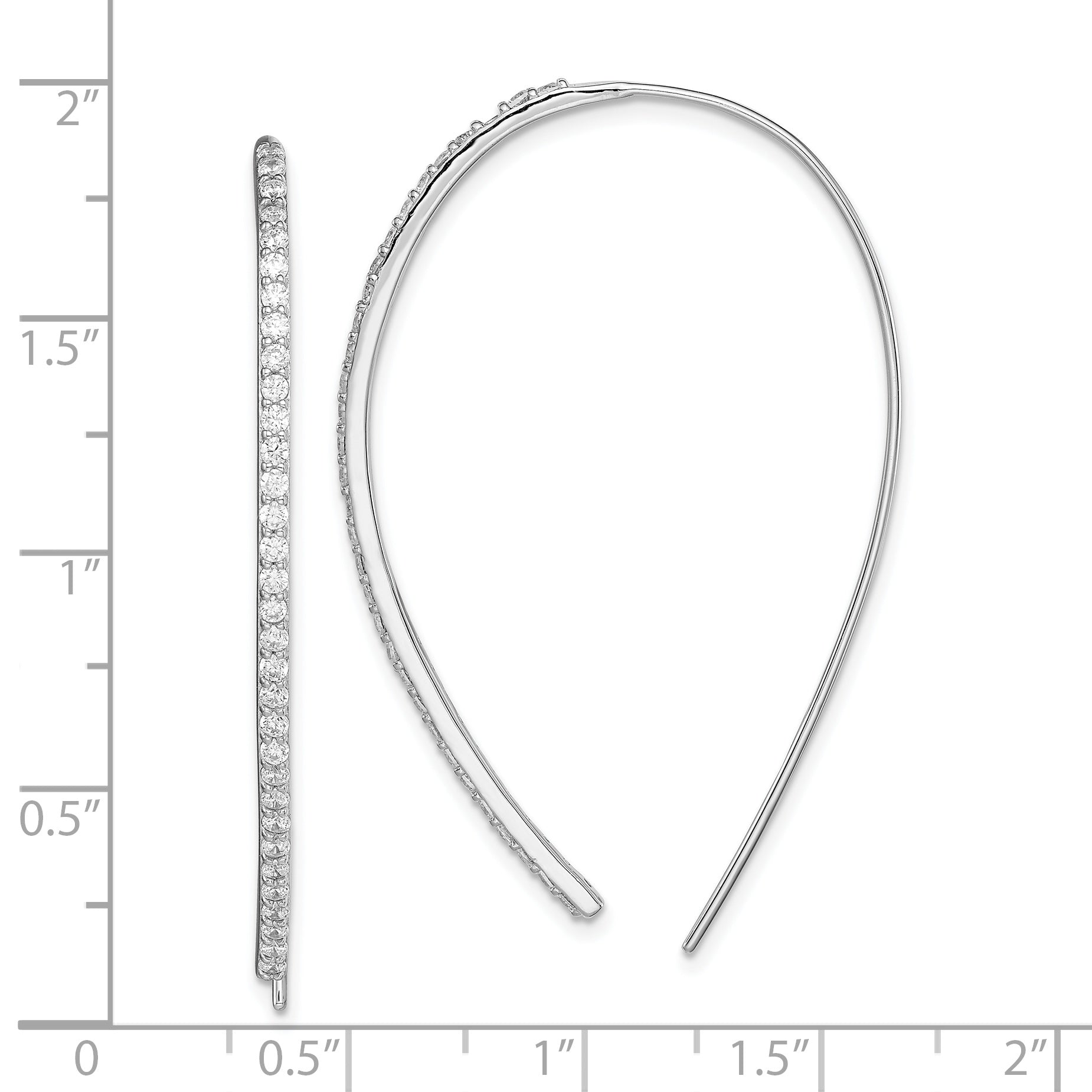 Sterlingsilber Rhodiniert Zirkonia Ohrhänger
