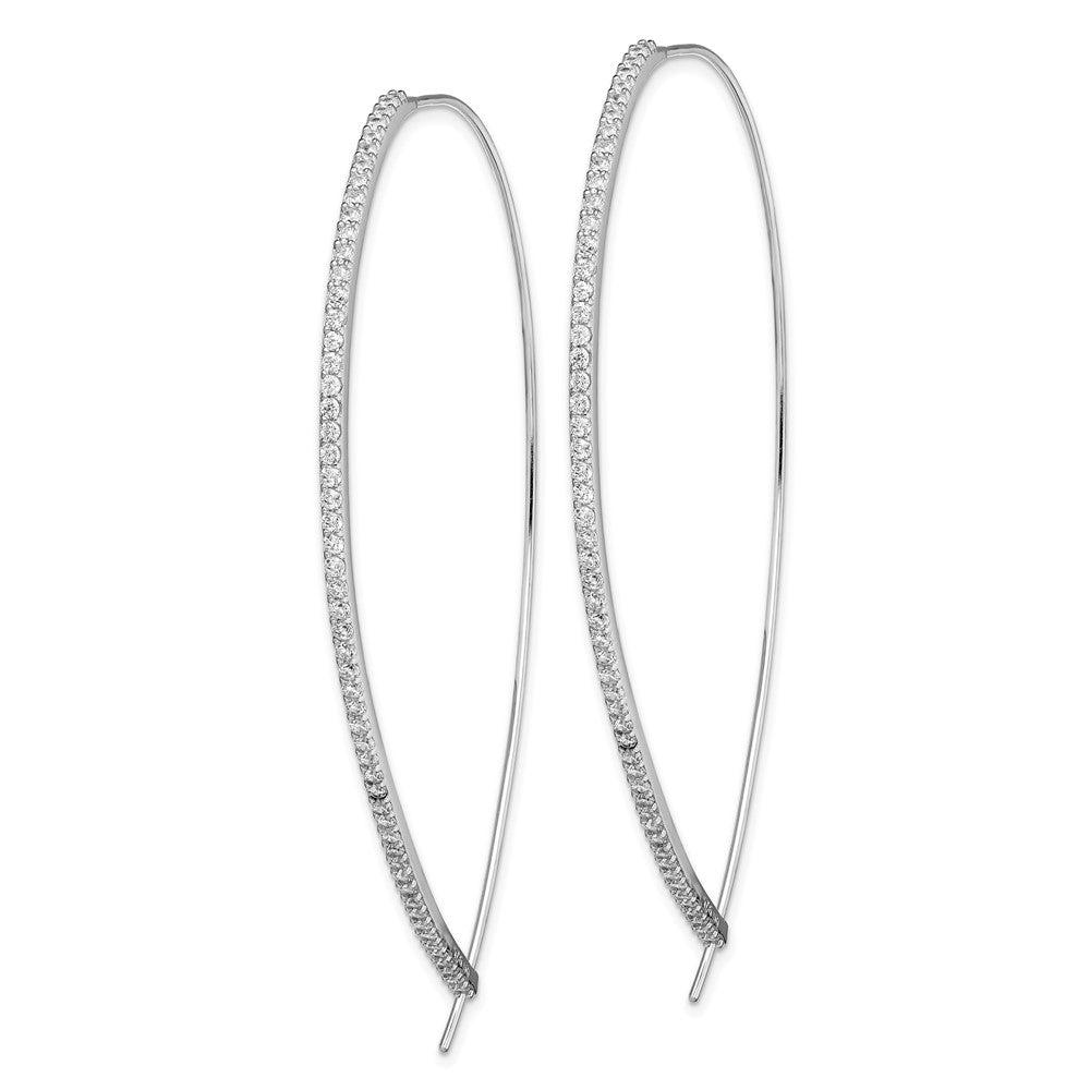 Sterlingsilber Rhodiniert Zirkonia Durchzieher-Ohrringe
