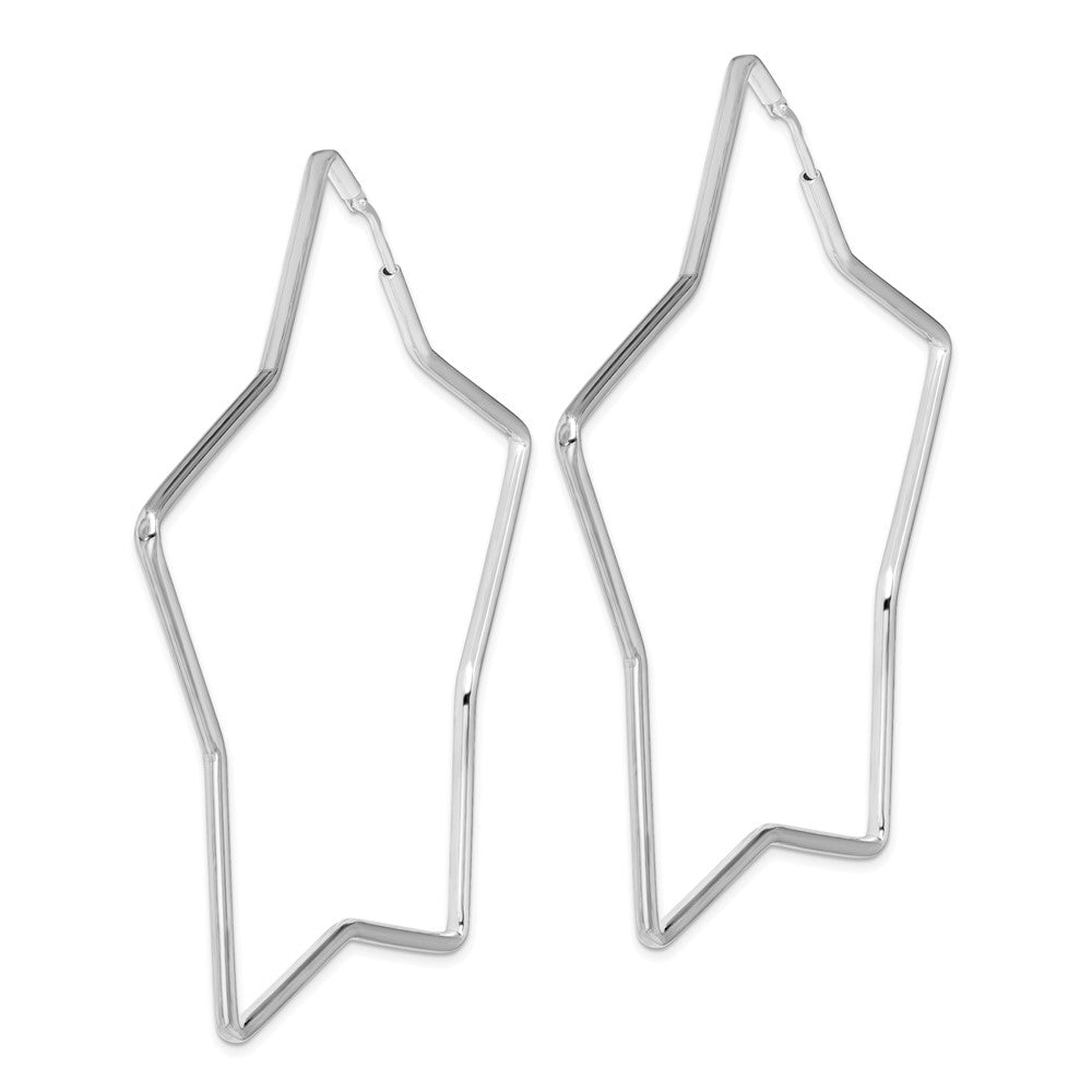 Sterlingsilber Rhodiniert 2mm Stern Creolen