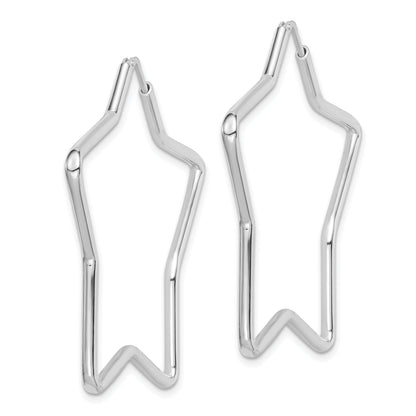 Sterlingsilber Rhodiniert 2mm Stern Creolen