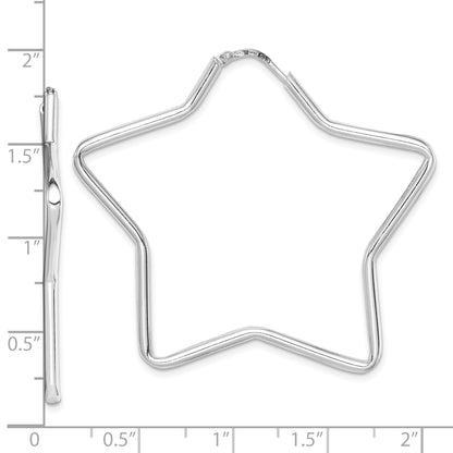 Sterlingsilber Rhodiniert 2mm Stern Creolen