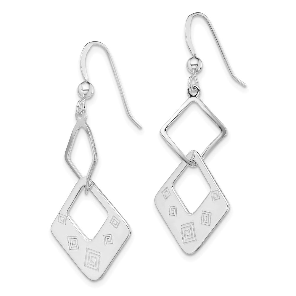 Sterlingsilber Poliert Geometric Design Diamant Form Ohrhänger