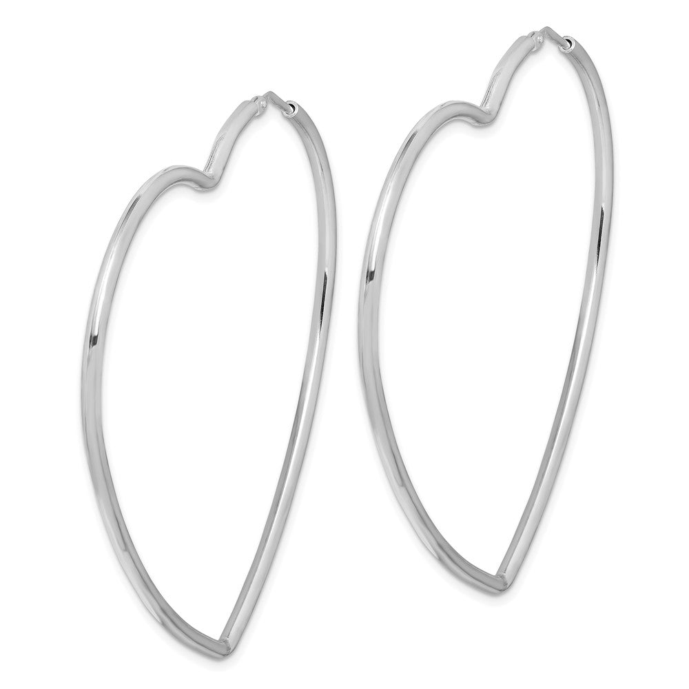 Sterlingsilber Rhodiniert 2mm Herz Creolen