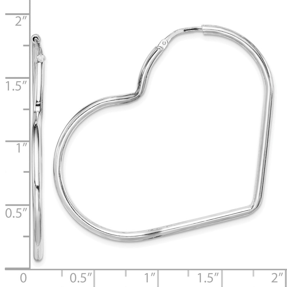 Sterlingsilber Rhodiniert 2mm Herz Creolen