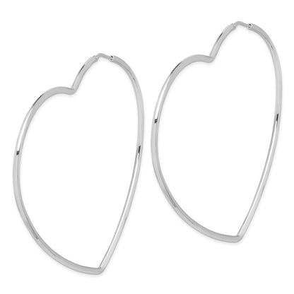 Sterlingsilber Rhodiniert 2mm Herz Creolen