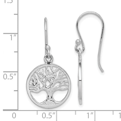 Sterlingsilber Rhodiniert Baum Ohrhänger