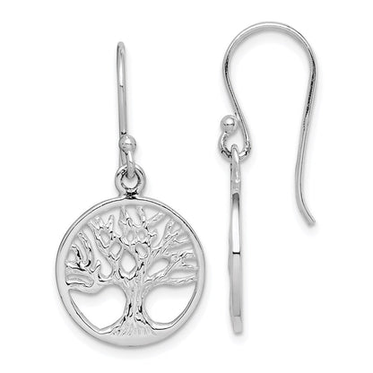 Sterlingsilber Rhodiniert Baum Ohrhänger
