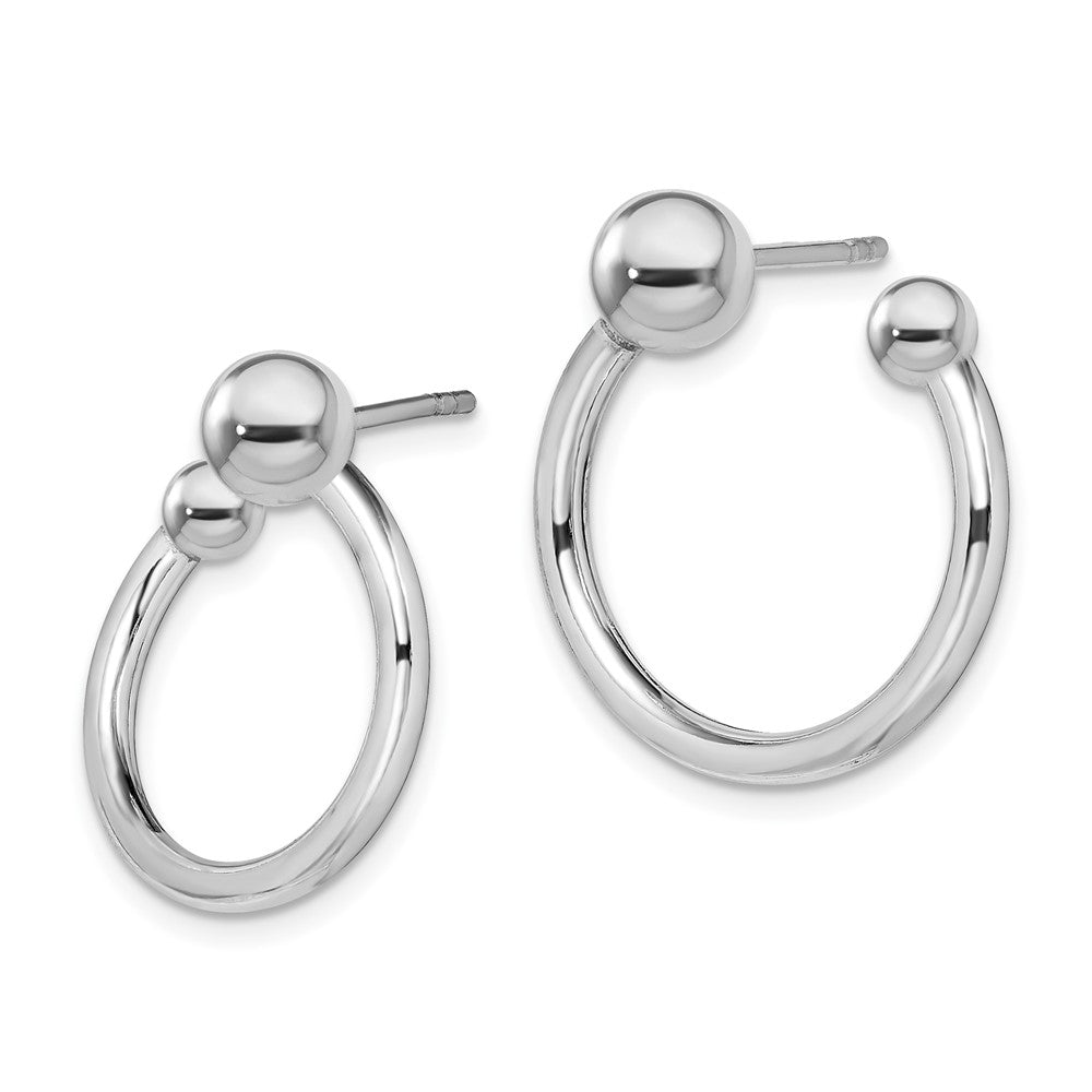 Sterlingsilber Rhodiniert Creole Ohrstecker