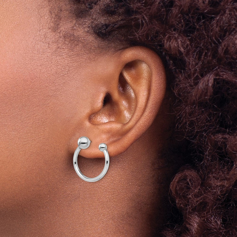 Sterlingsilber Rhodiniert Creole Ohrstecker