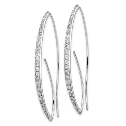 Sterlingsilber Rhodiniert Zirkonia Durchzieher-Ohrringe