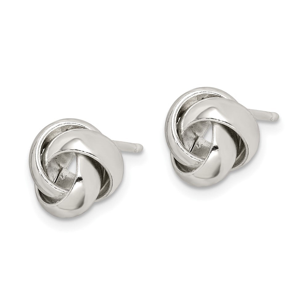 Sterlingsilber Rhodiniert Poliert 9mm Liebe Knoten Ohrstecker