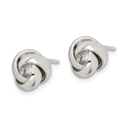 Sterlingsilber Rhodiniert Poliert 9mm Liebe Knoten Ohrstecker