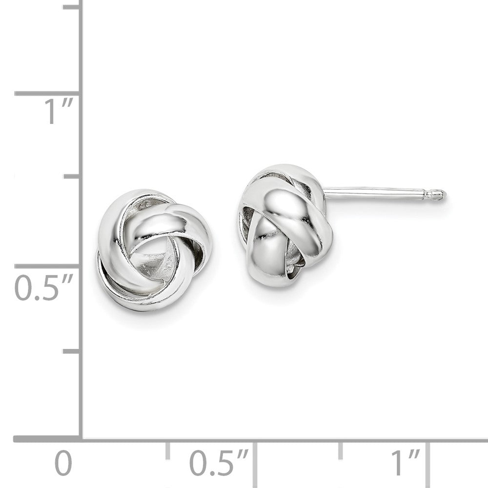 Sterlingsilber Rhodiniert Poliert 9mm Liebe Knoten Ohrstecker