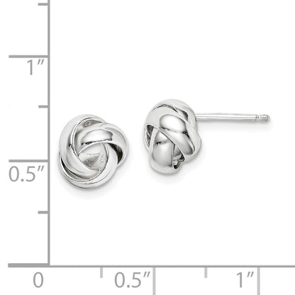 Sterlingsilber Rhodiniert Poliert 9mm Liebe Knoten Ohrstecker