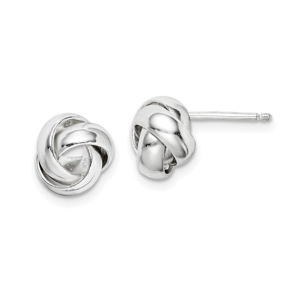 Sterlingsilber Rhodiniert Poliert 9mm Liebe Knoten Ohrstecker