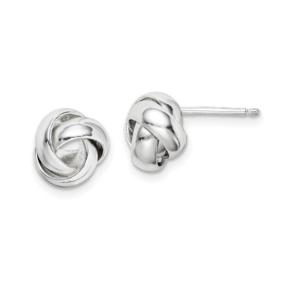 Sterlingsilber Rhodiniert Poliert 9mm Liebe Knoten Ohrstecker