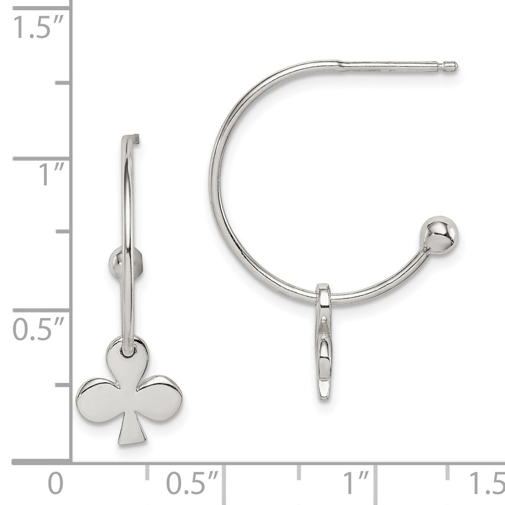 Sterlingsilber Poliert Klee J-hoop Ohrstecker