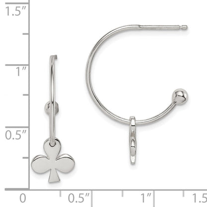 Sterlingsilber Poliert Klee J-hoop Ohrstecker