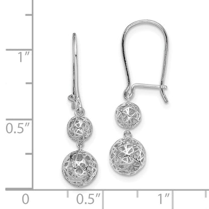 Sterlingsilber Rhodiniert Filigran Kugel Ohrhänger