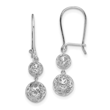 Sterlingsilber Rhodiniert Filigran Kugel Ohrhänger