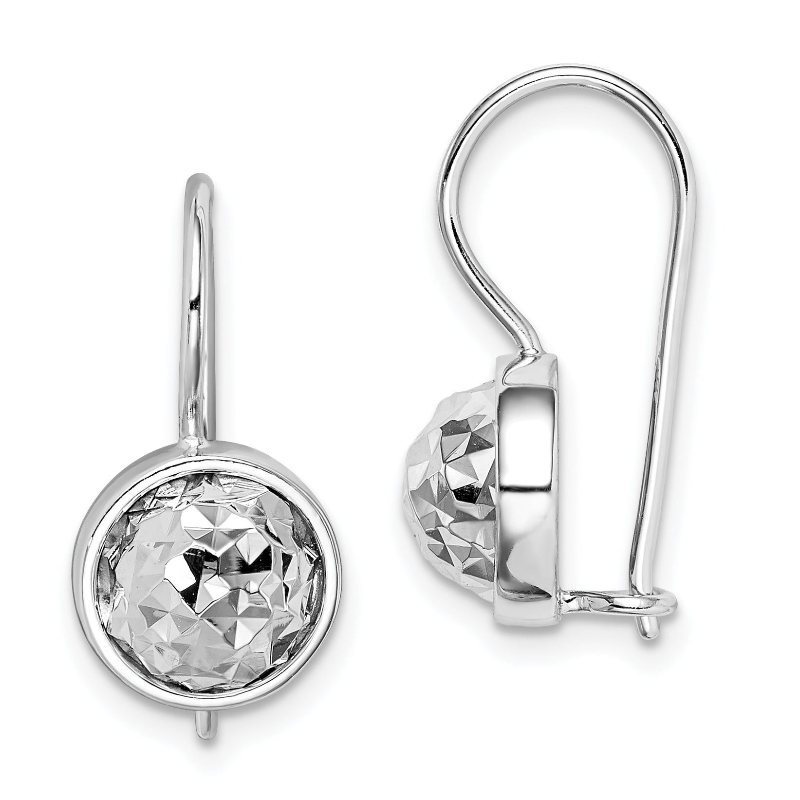 Sterlingsilber Rhodiniert Diamantiert Ohrringe