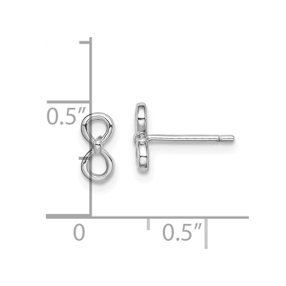 Sterlingsilber Rhodiniert Unendlichkeit Ohrstecker