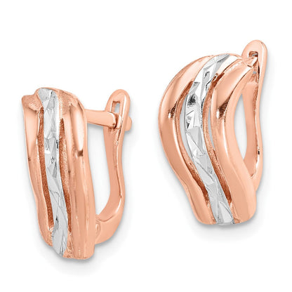 Sterlingsilber Roséfarben und Diamantiert Creolen
