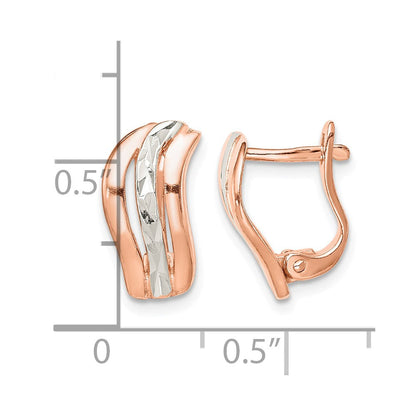 Sterlingsilber Roséfarben und Diamantiert Creolen